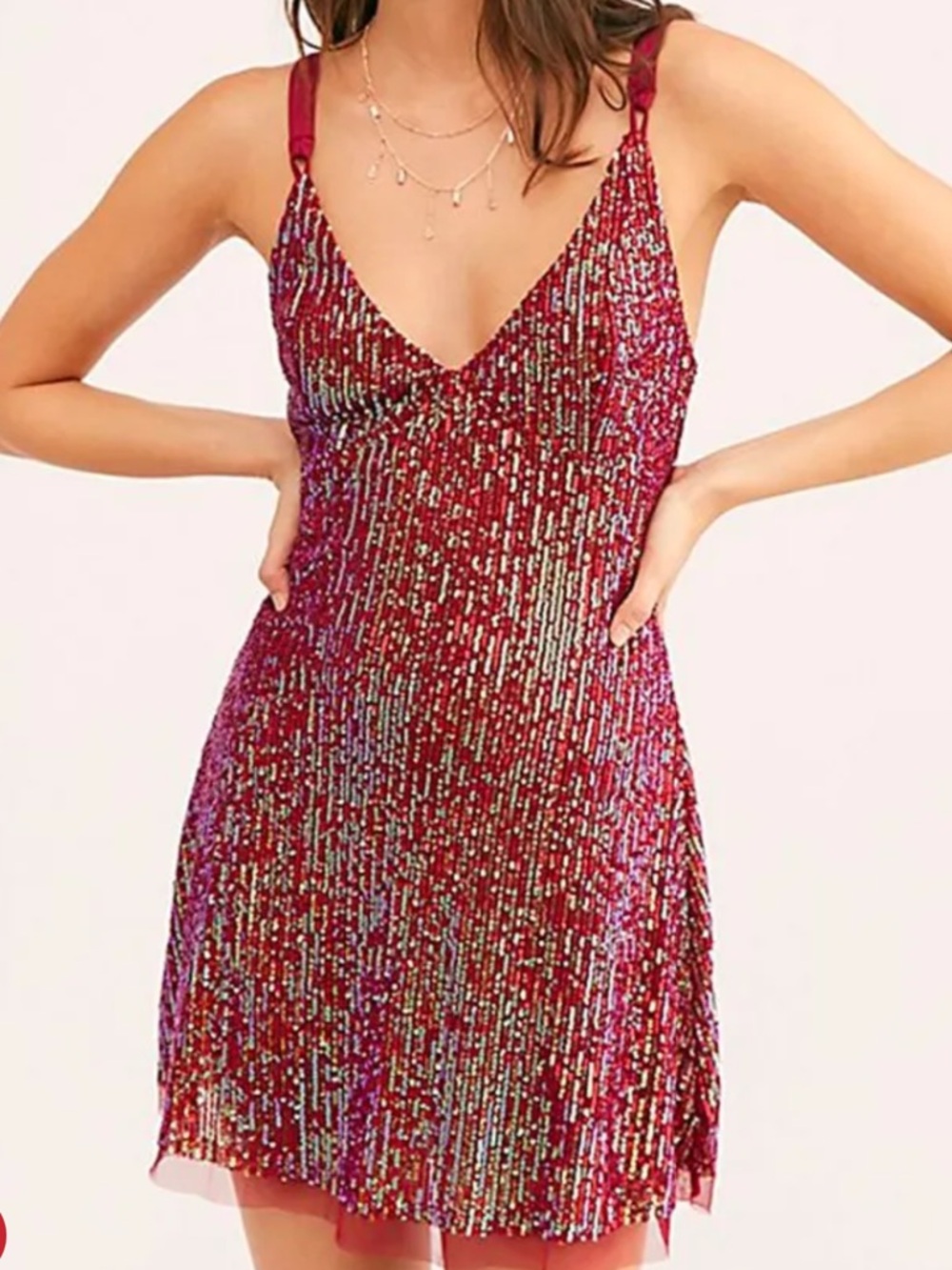 Free People Gold Rush Slip Sequin Slip Dress